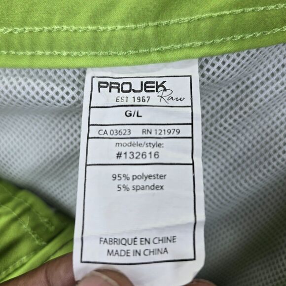 Projek Raw Men's Green Black Shorts Polyester Stretch Drawstring 8" Size L - Picture 8 of 13